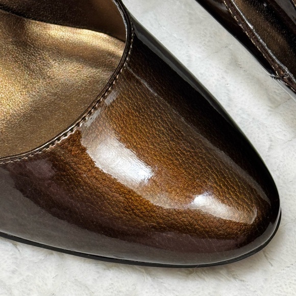 Etienne Aigner Haven Metallic Bronze Patent Heels Size 9M - Picture 8 of 14